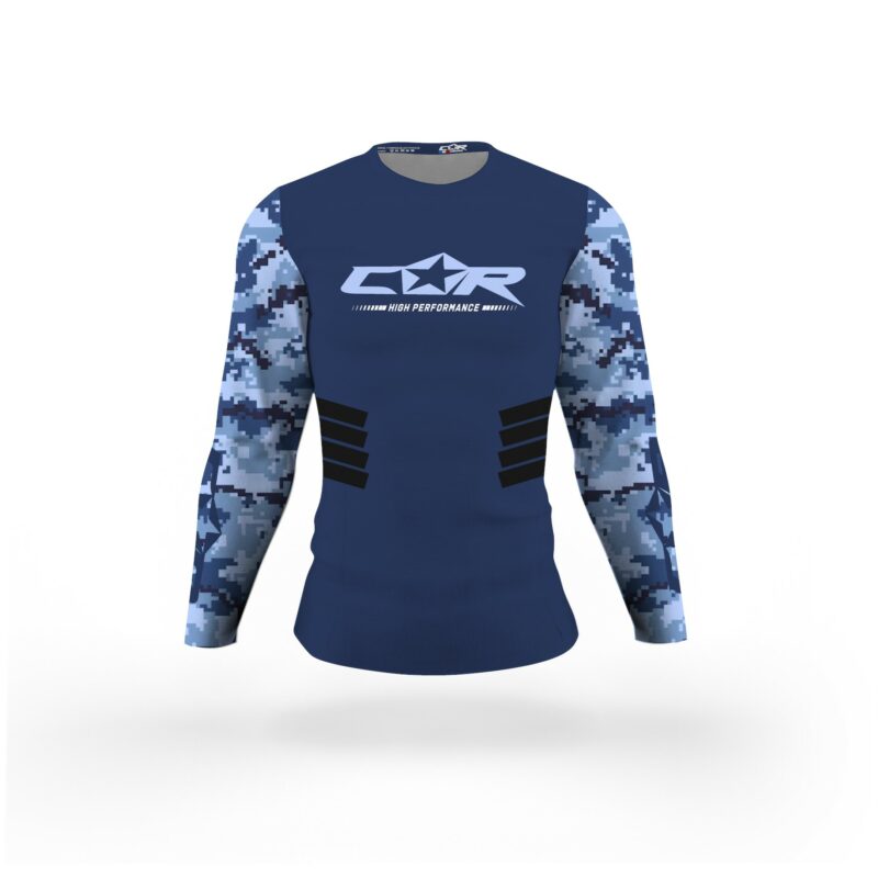 maillot camo bleu marine